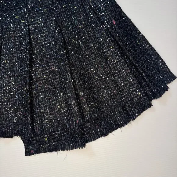 Aqua Wicked Tweed Asymmetric Pleated Skirt Women’s Medium Dark Academia Broadway - Picture 9 of 16